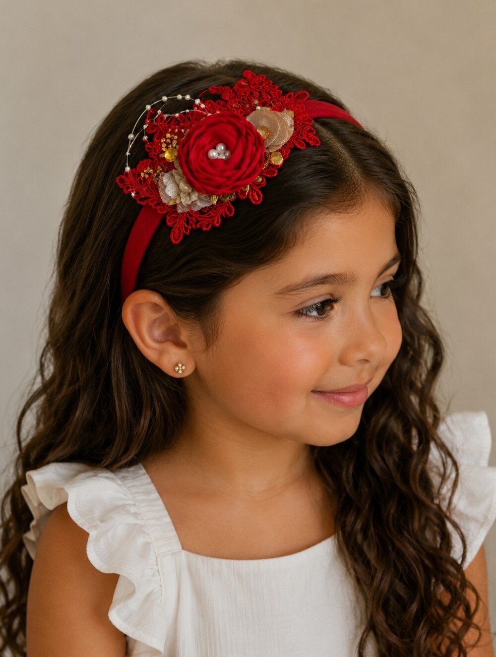 Red Baby Girls Elastic Headband 🎀✨